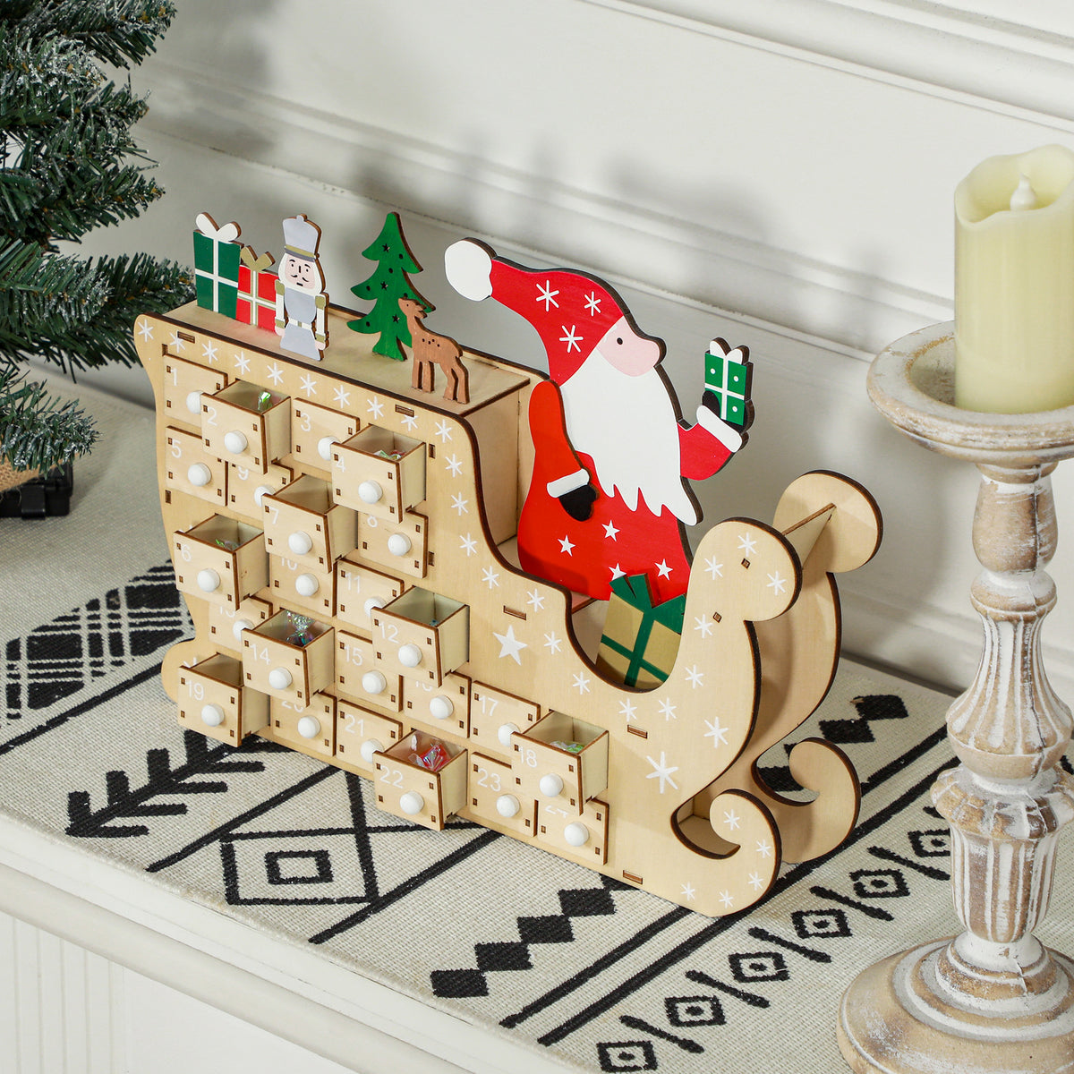 Wooden Christmas Advent Calendar with 24 Drawers - image 6