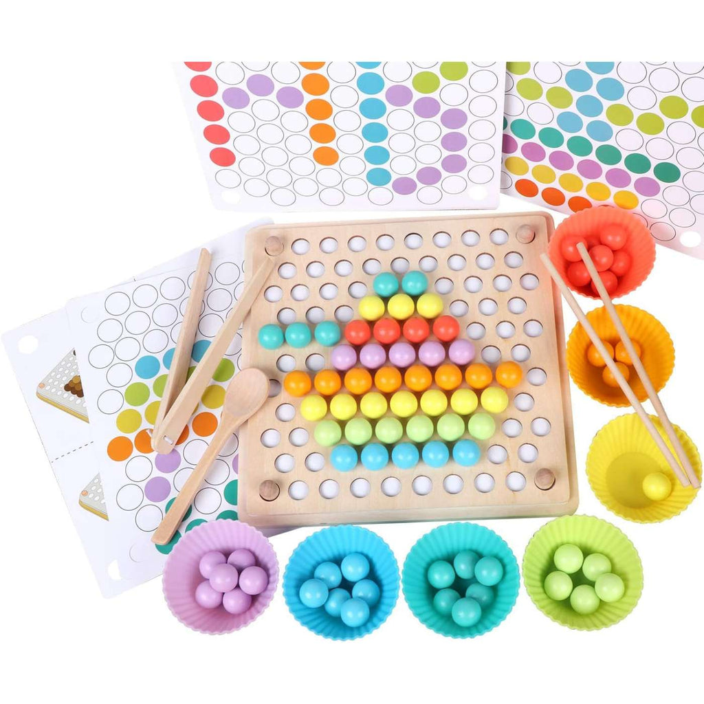 Wooden Peg Board Beads Game, Learning Montessori Toys - image 2