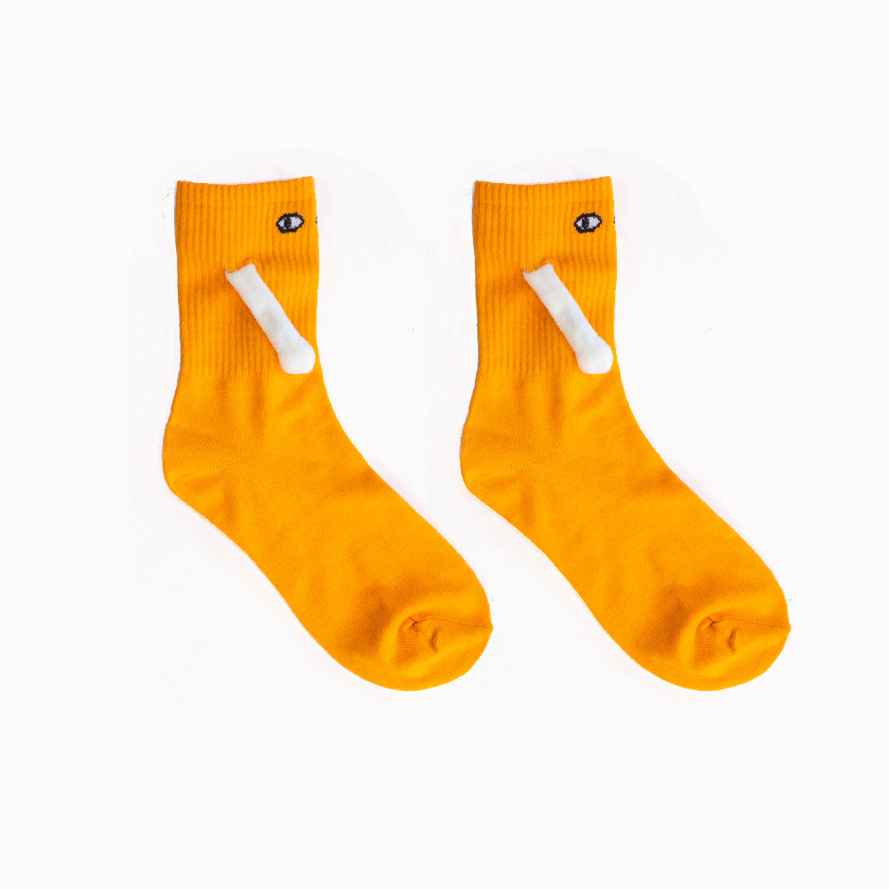 Mid Tube Black And White Couple Matching Holding Socks - image 7