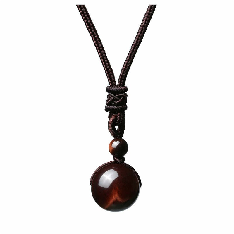 Fashion 16mm Natural Obsidian Pendant Amethyst Necklace For Men And Wo - image 4