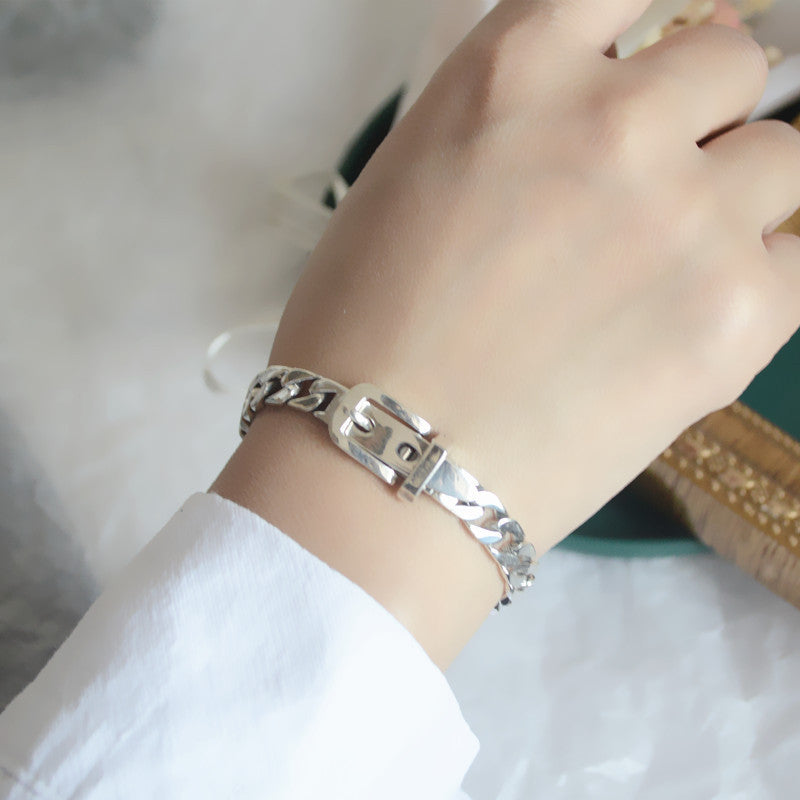 Women's 925 Sterling Silver Chain Belt Bracelet - image 4