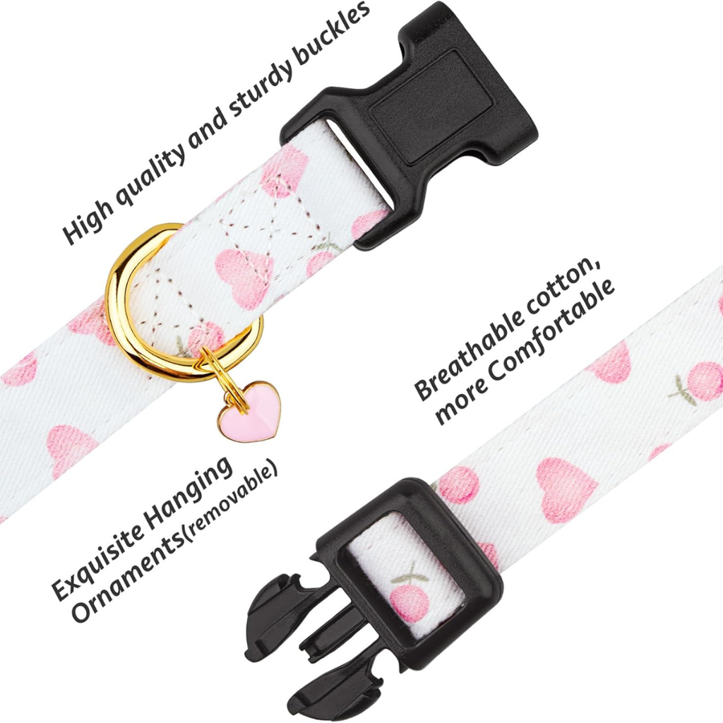 Pink Heart Dog Collar with Pendant - image 4
