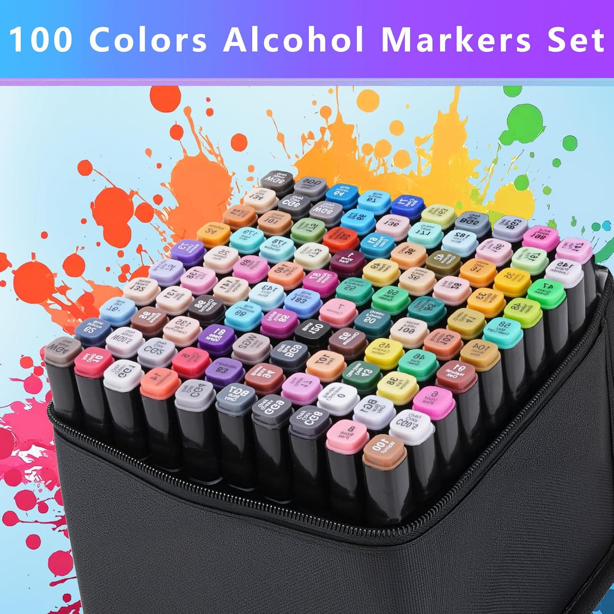 100 Colors Double Tip Brush Pens, Watercolor-Based Markers - image 3