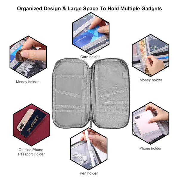Travel Passport Wallet with 12 Card Slots - image 3