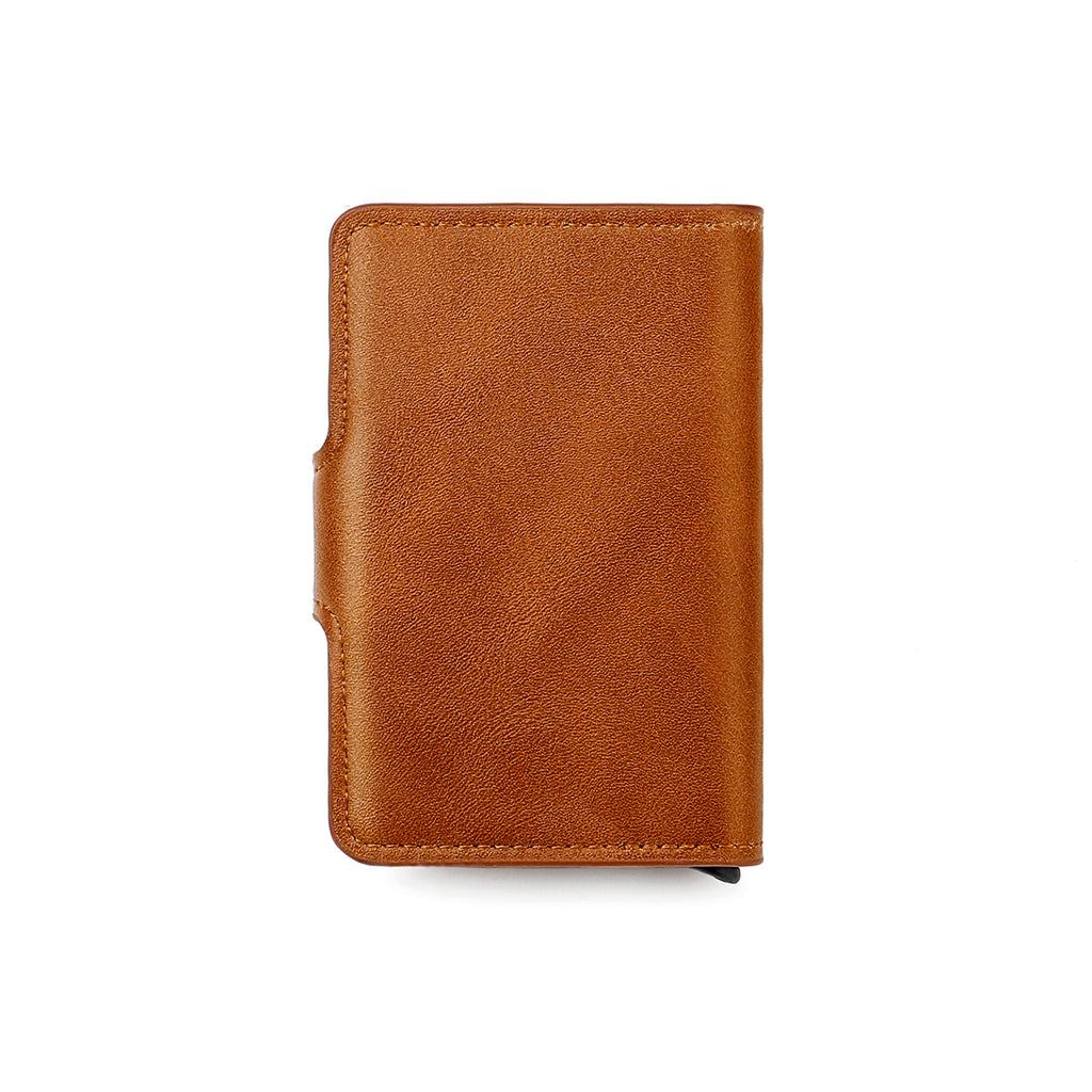 Brown Wallet, Men's Blocking Card Holder Wallet With Hasp Closure - image 3