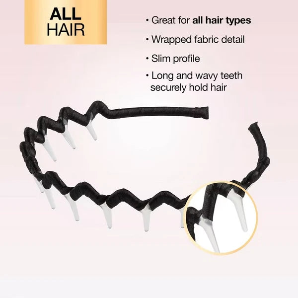 Fabric Covered Zig Zag Headband, Black - image 4