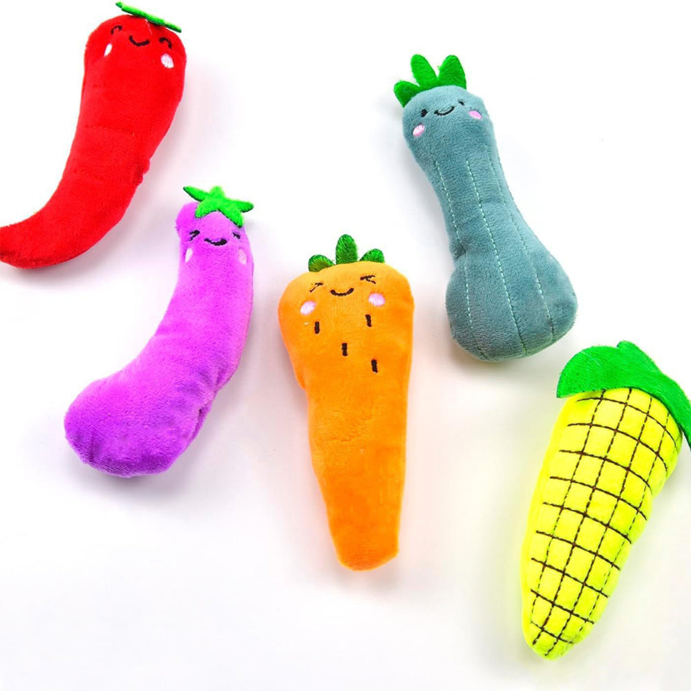 5 Pack Vegetable Catnip Plush Kicker Toys - image 5