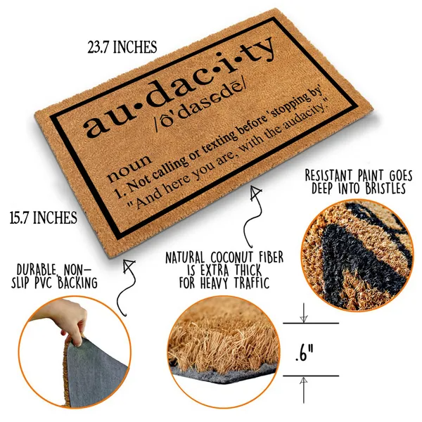 Heavy Duty Natural Coir Welcome Doormat For Front Porch Entryway - image 1