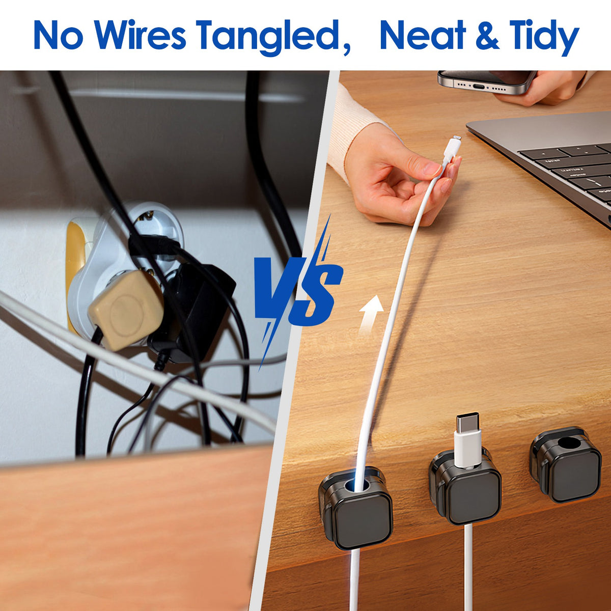 6 Pack Magnetic Cable Clips Magnetic Cord Organizer Adhesive Wire Hold - image 7