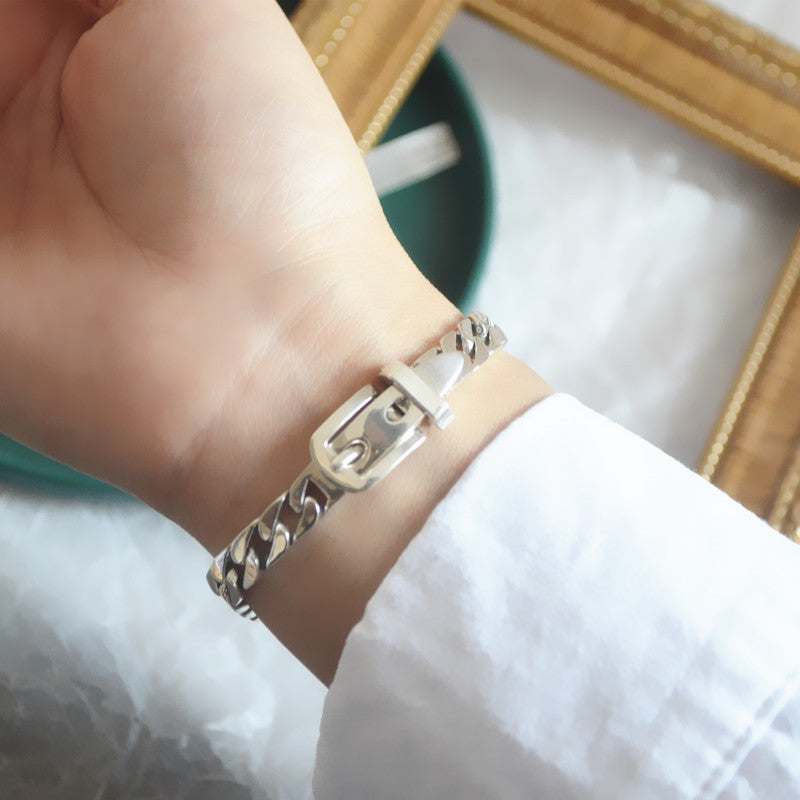 Women's 925 Sterling Silver Chain Belt Bracelet - image 6