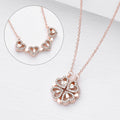 Retro Magnetic Folding Heart Shaped Four Leaf Clover Pendant Necklace  - image 8