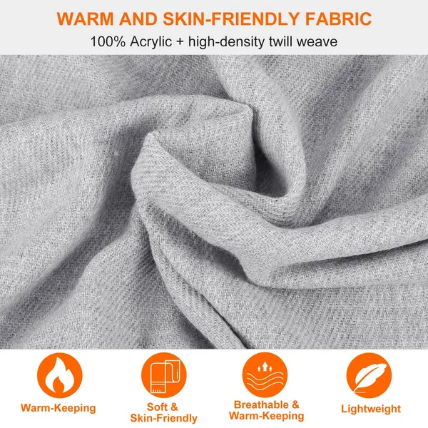 Oversized Soft Winter Shawl Wrap Blanket Scarf - image 3