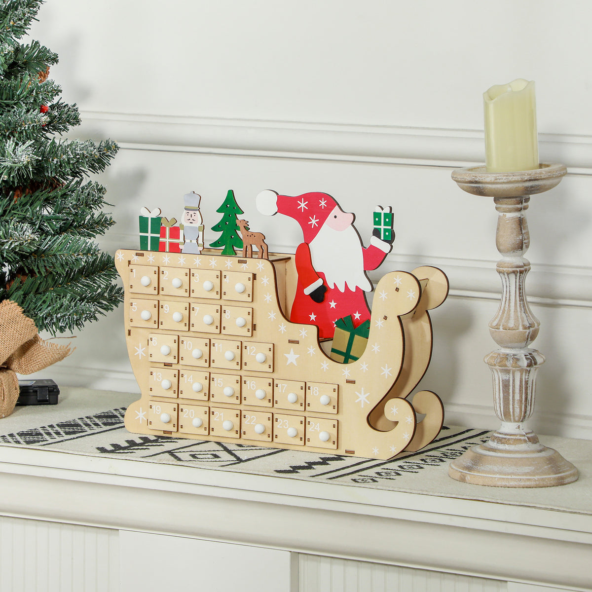 Wooden Christmas Advent Calendar with 24 Drawers - image 7