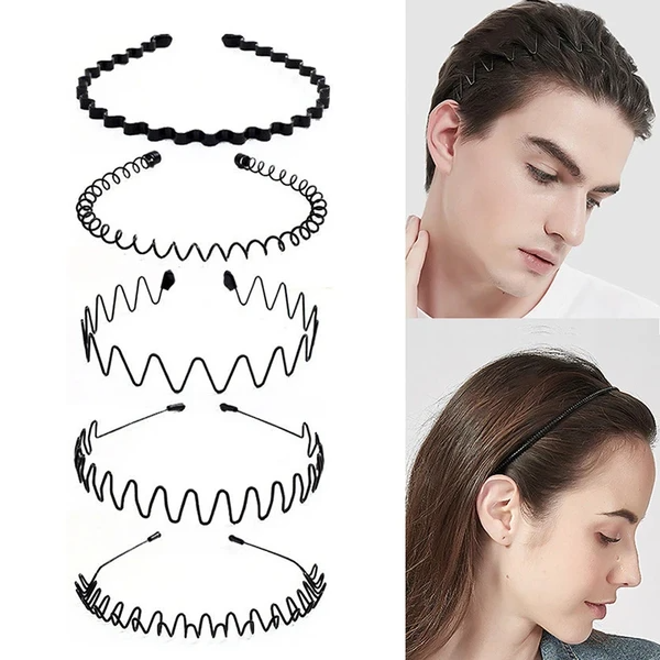 6-Piece Metal Wave Hoop Headband Set - image 4