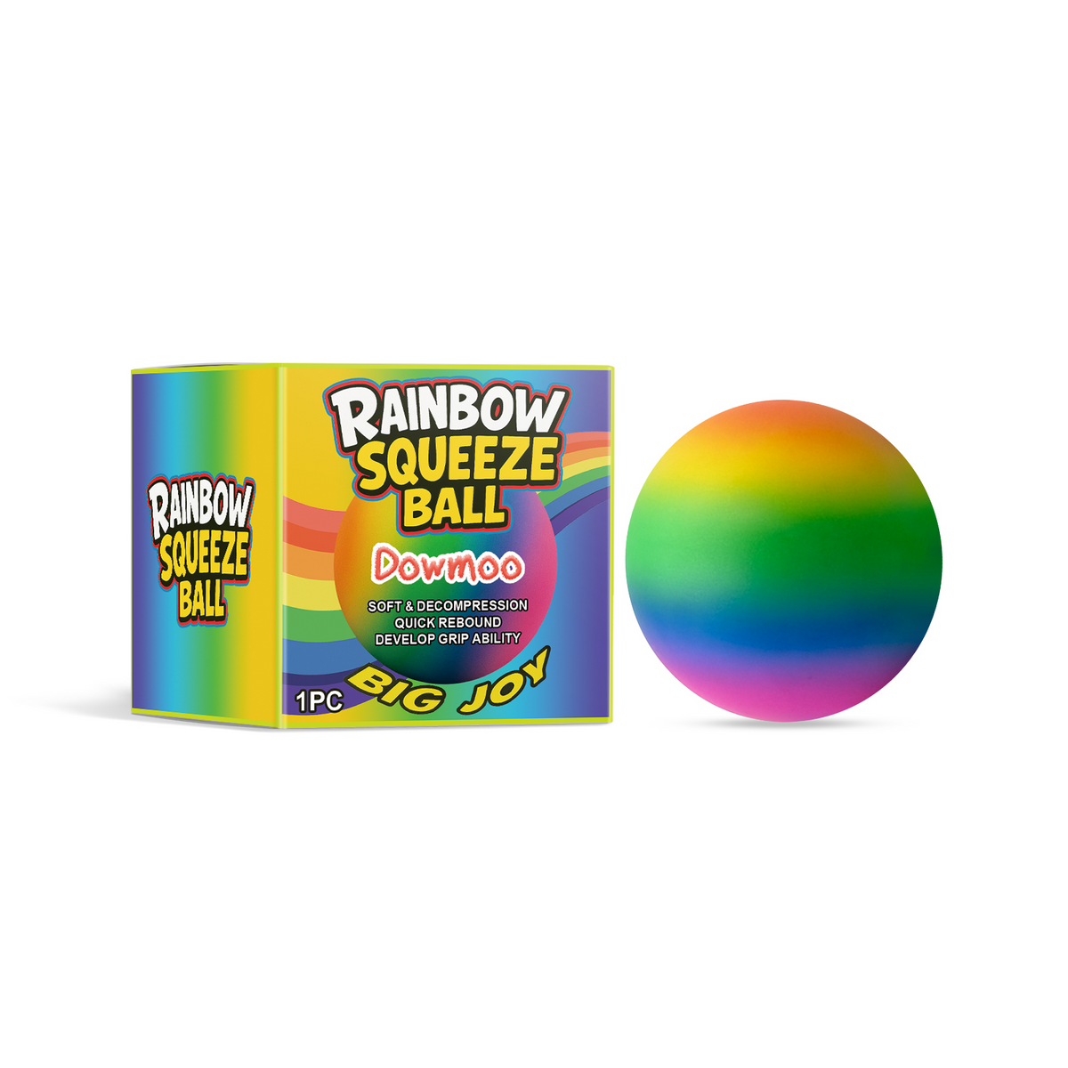 Rainbow Squeeze Ball, Slow-Rebound Fidget Toy - image 1