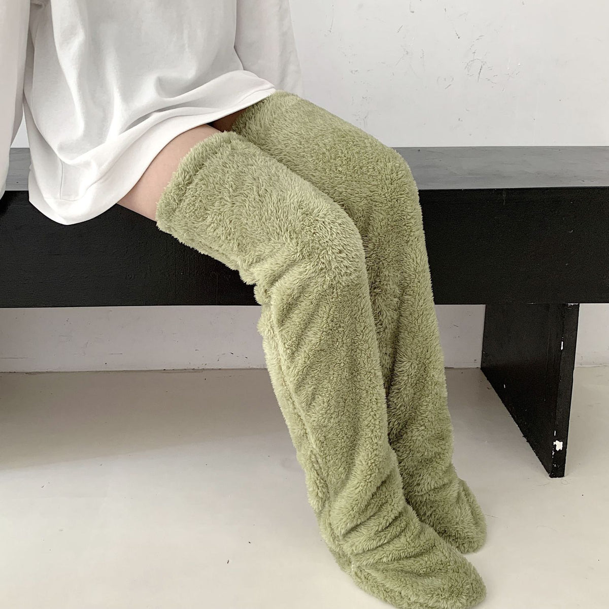 Over Knee High Fuzzy Long Socks Winter Warm Cold Leg Knee Joint Cold-p - image 13