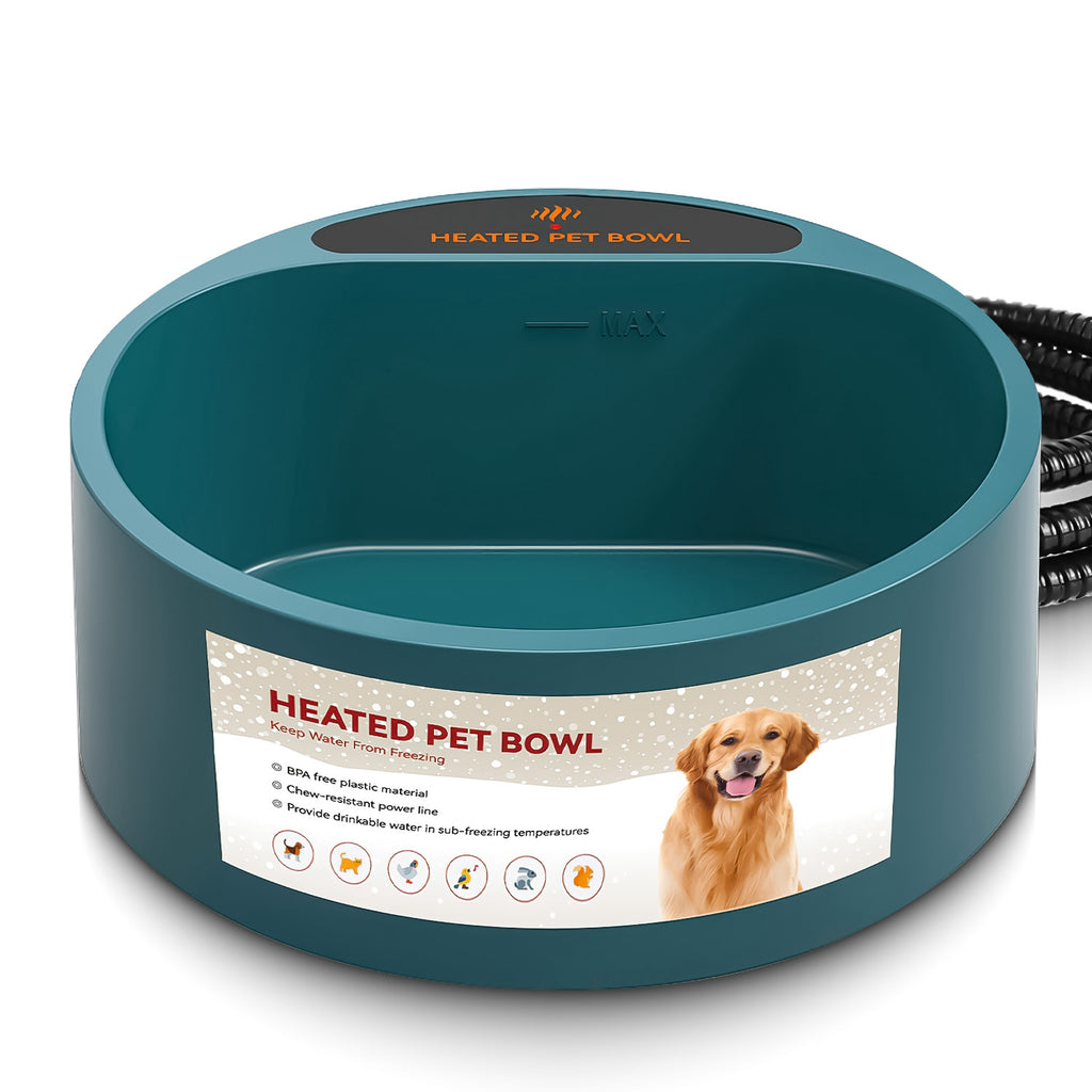 Heated Water Bowl For Dog Cat 74.4OZ Heating Water Dish IP67 Waterproo - image 8