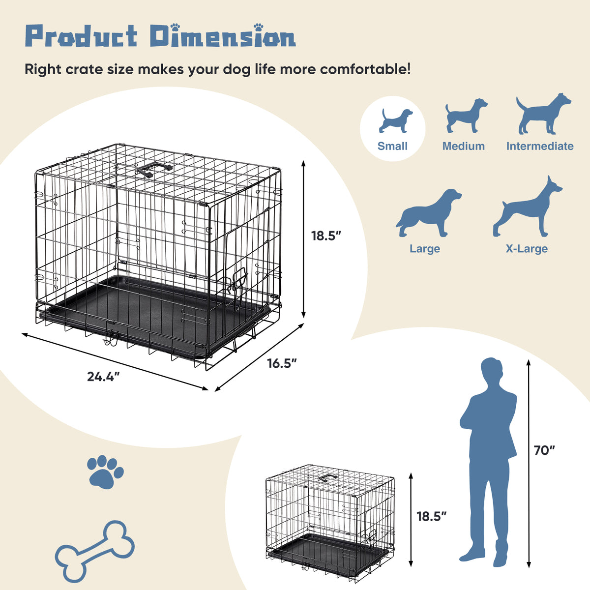 24-30 Inch Single Door Dog Cage - image 6