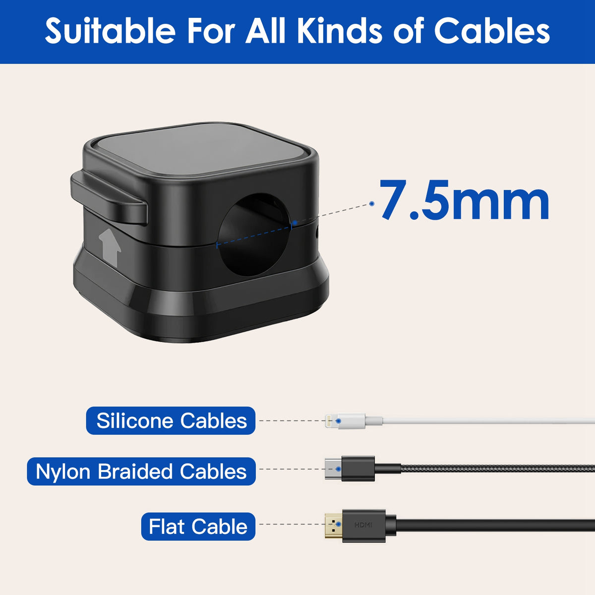 6 Pack Magnetic Cable Clips Magnetic Cord Organizer Adhesive Wire Hold - image 8