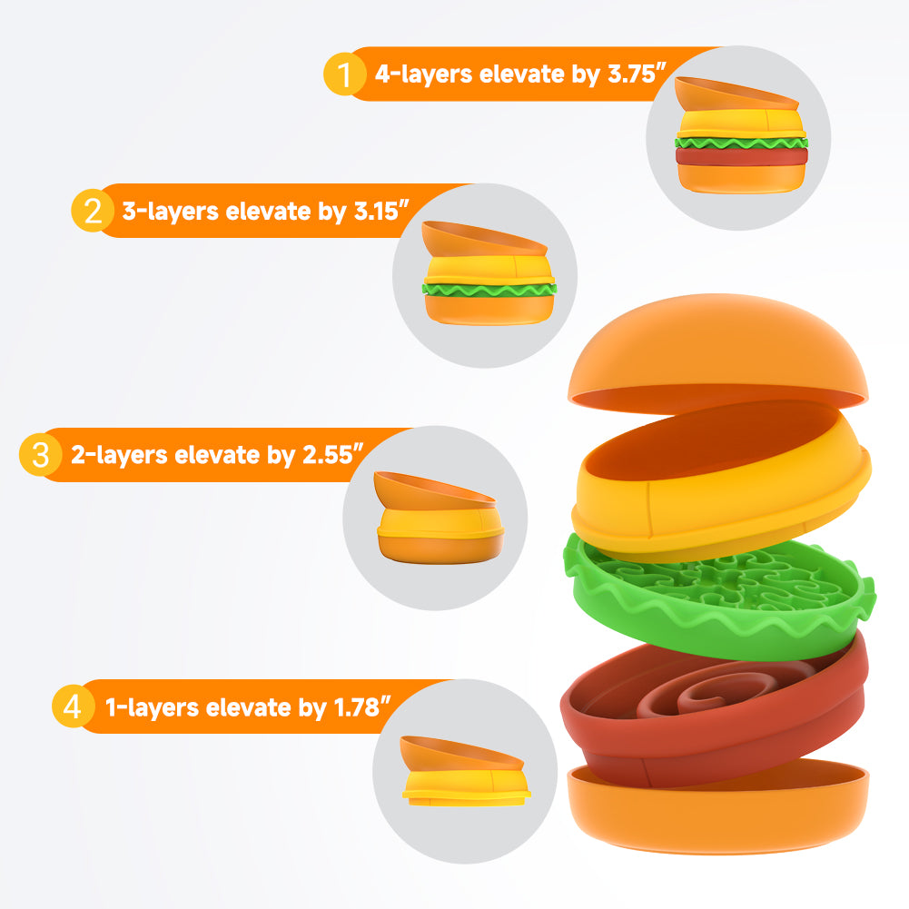 Hamburger Appearance Pet Cat And Dog Bowl Combination Multi-layer Five - image 5