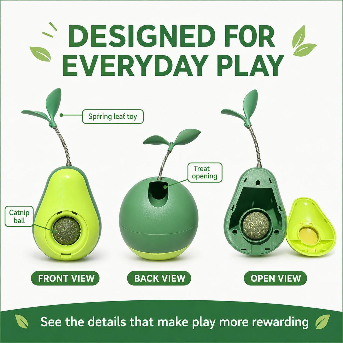 Avocado Wobble Cat Toy - image 2