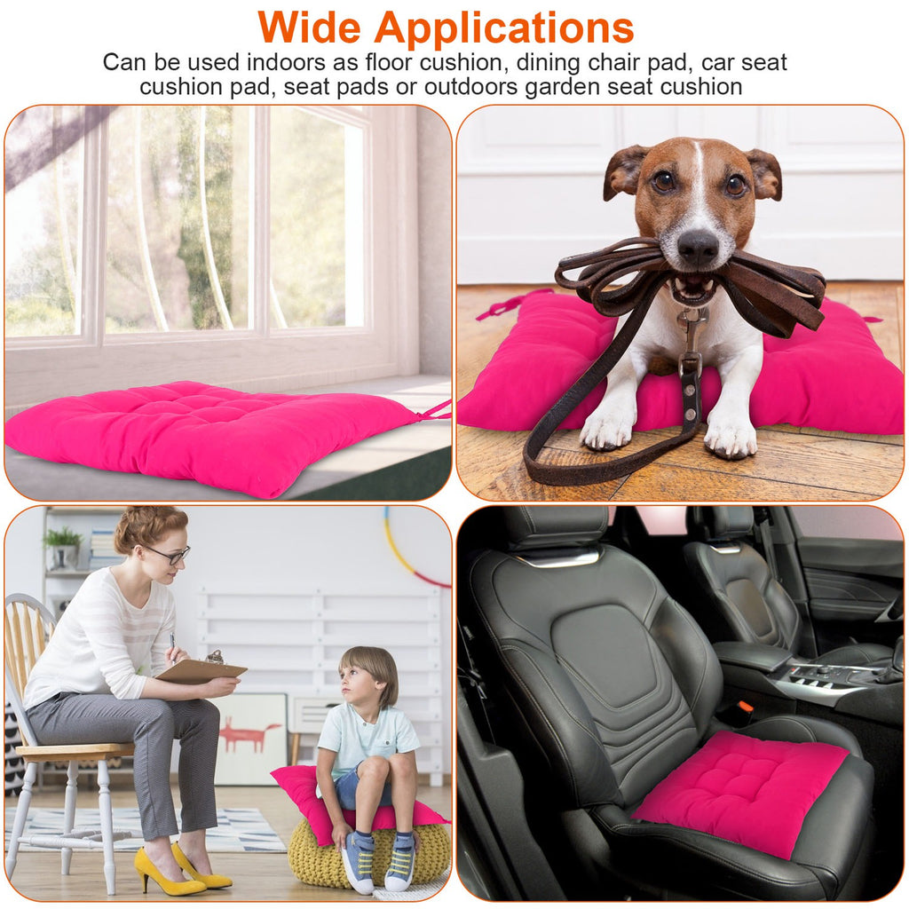 4Pcs Chair Cushion Pads Pillow 17.72x17.72x2.37in Soft Tie On Square S - image 4