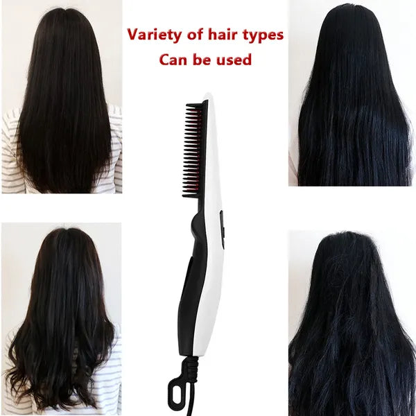 Fast Heated Electric Straight Hair Comb Beard Straightner Brush Styler - image 3