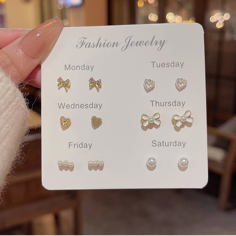 6 Pairs Simple Stud Earrings Set - image 3