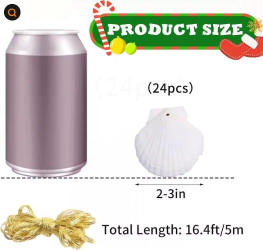 Seashells For Crafting Christmas Ornaments 24pcs 2-3 Inch Hanging Sea  - image 4