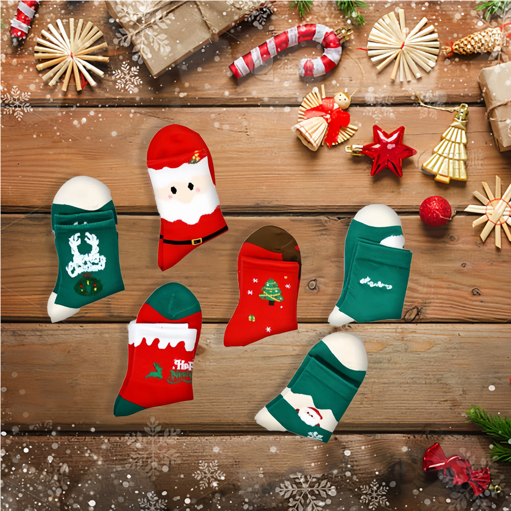 6 Pairs Christmas Socks Gift Box with Greeting Cards - image 3