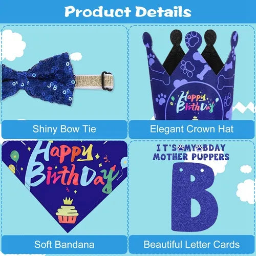 Dog Birthday Bandana & Bow Tie Party Set - image 3