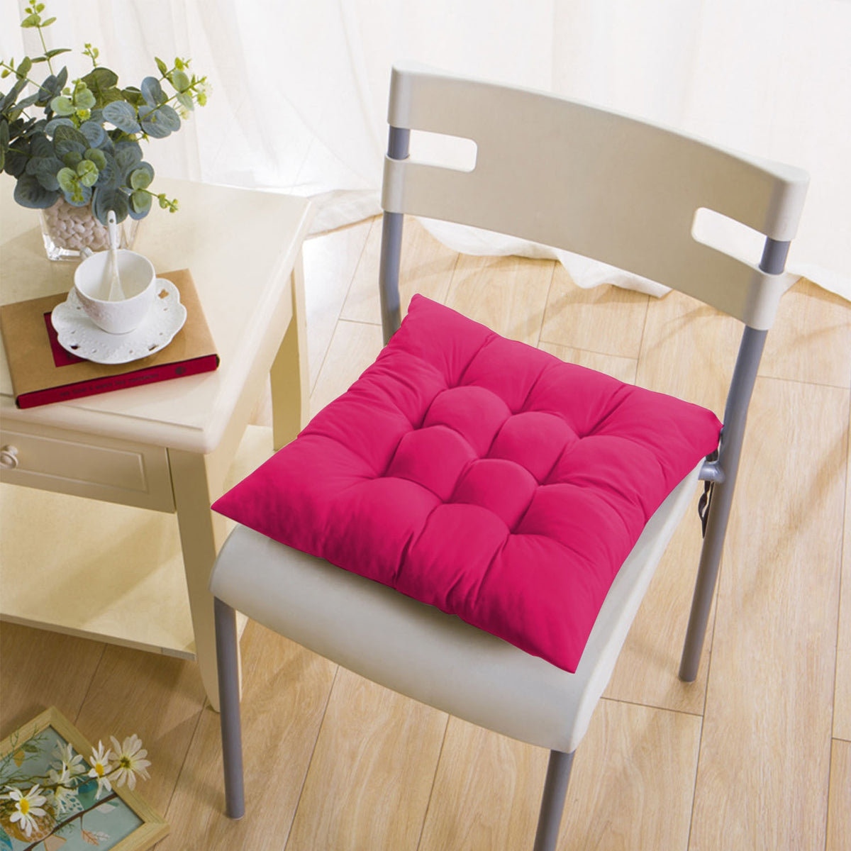 4Pcs Chair Cushion Pads Pillow 17.72x17.72x2.37in Soft Tie On Square S - image 1