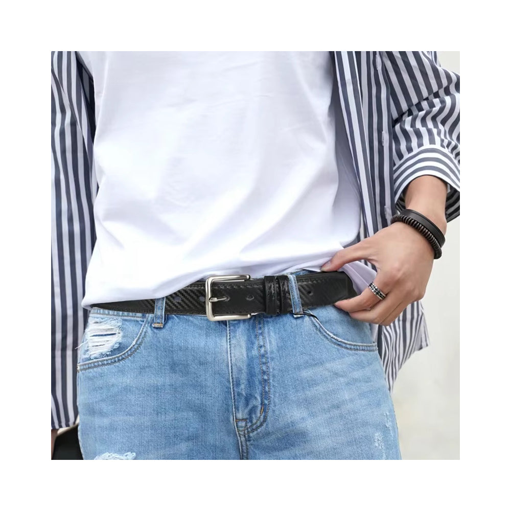 Genuine Business Leather Belt For Men Or BOY Swivel Pin Buckle Casual  - image 6