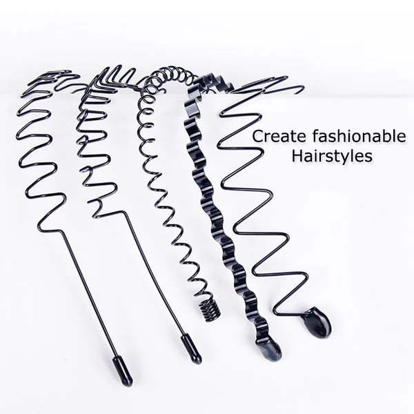 6-Piece Metal Wave Hoop Headband Set - image 1