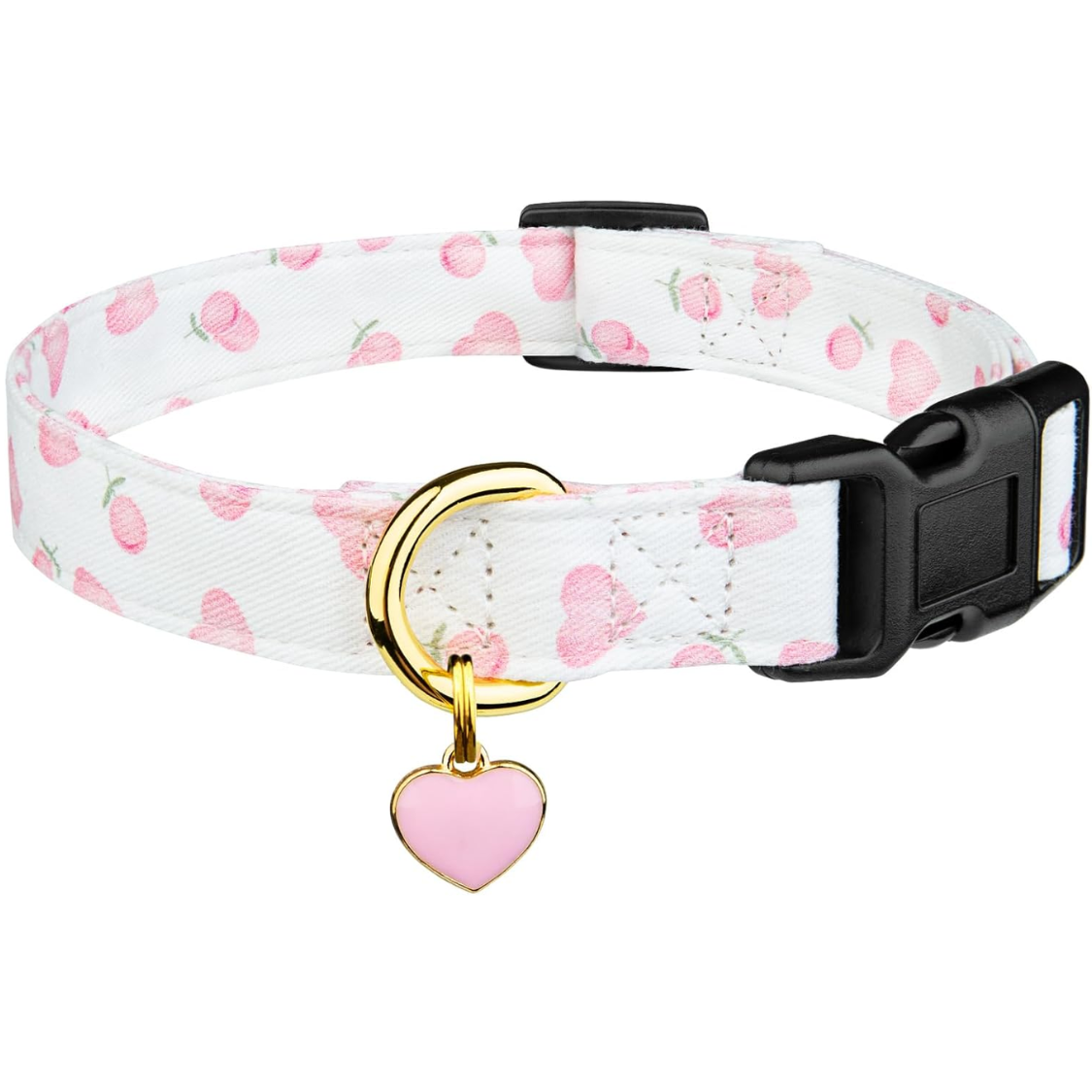 Pink Heart Dog Collar with Pendant - image 1
