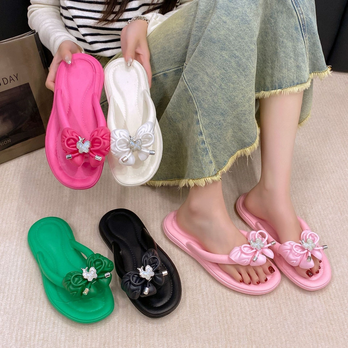 EVA Non-slip Wear-resistant Fashion All-match Women's Outdoor Slippers - image 1
