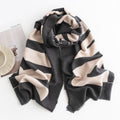 Herringbone Pattern Monochrome Artificial Cashmere Scarf Women's Simpl - image 9