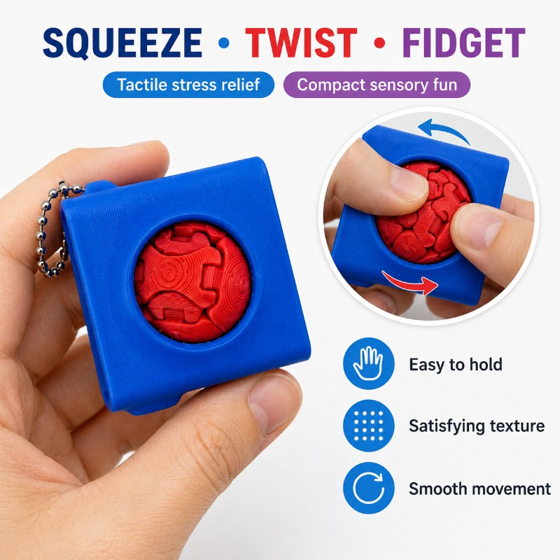 4PCS Textured Fidget Cube Set, 3D Printed Squeeze & Twist Desk Accesso - image 3