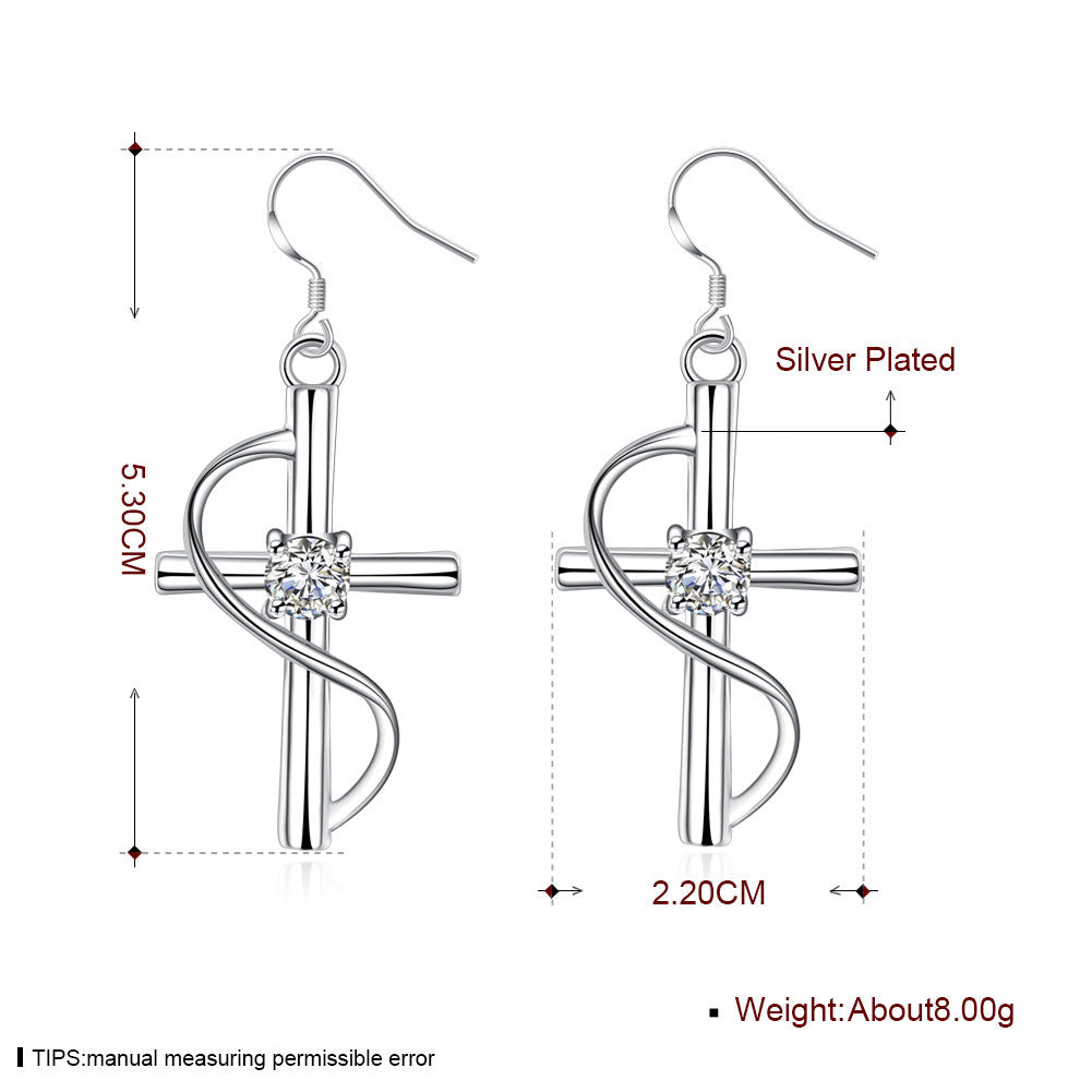 New Cross-border Popular Elongated Cross Earrings - image 5