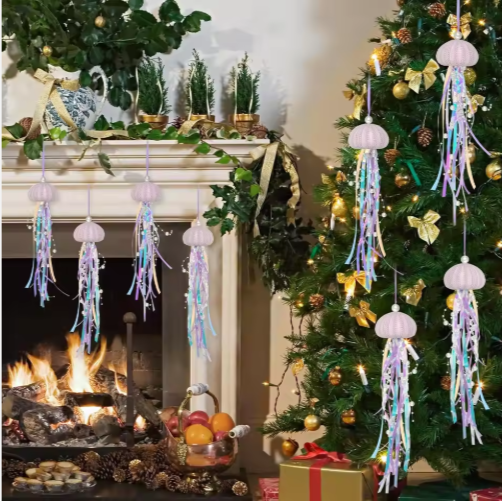 4 PCS Sea Urchin Hanging Ornaments For Christmas Tree Coastal Natural  - image 3