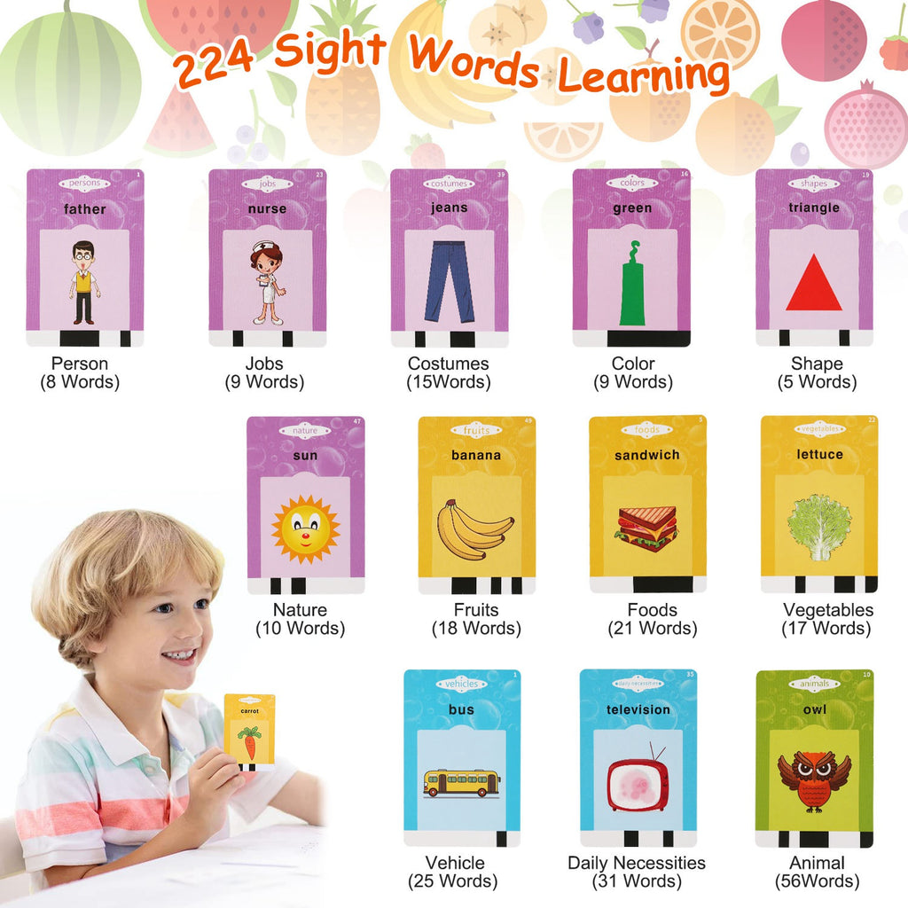 1 Set 224 Words Kid Talking Cards 112 Card Electronic Cognitive Audio  - image 4