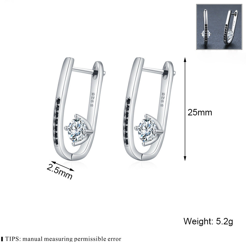 Simple All-matching Graceful Design U-shaped Earrings - image 2