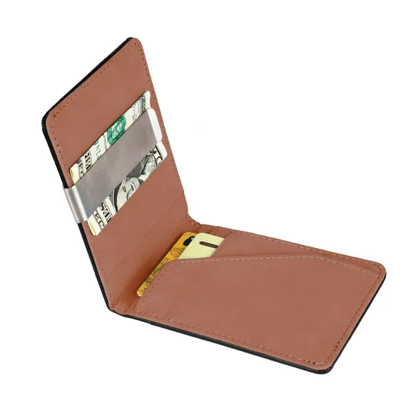 Slim Bifold PU Leather Wallet with Money Clip, RFID Blocking - image 5