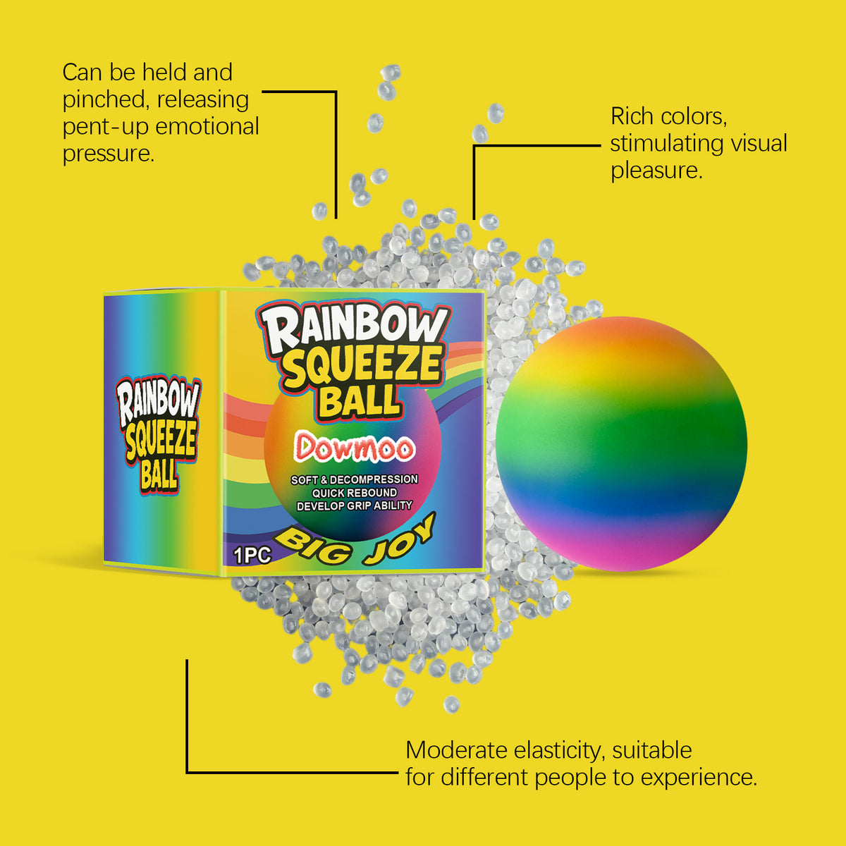 Rainbow Squeeze Ball, Slow-Rebound Fidget Toy - image 6