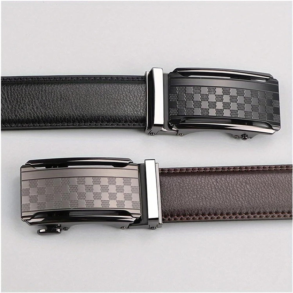 Men Belt Leather Belt For Men With Anti-Scratch Buckle Control Design  - image 2