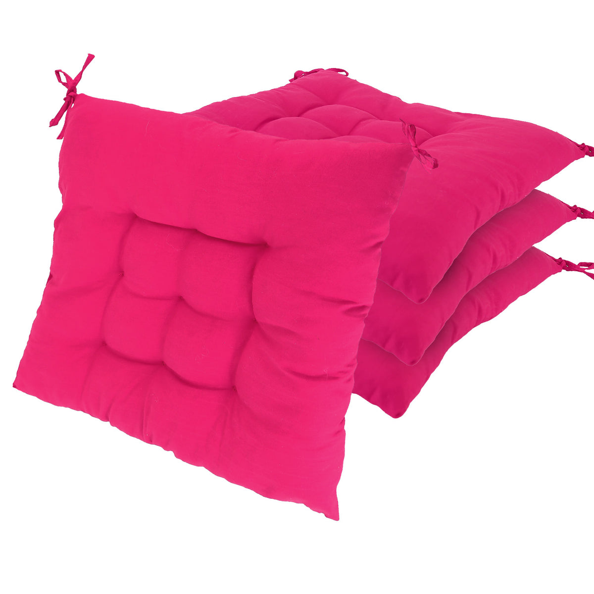 4Pcs Chair Cushion Pads Pillow 17.72x17.72x2.37in Soft Tie On Square S - image 7