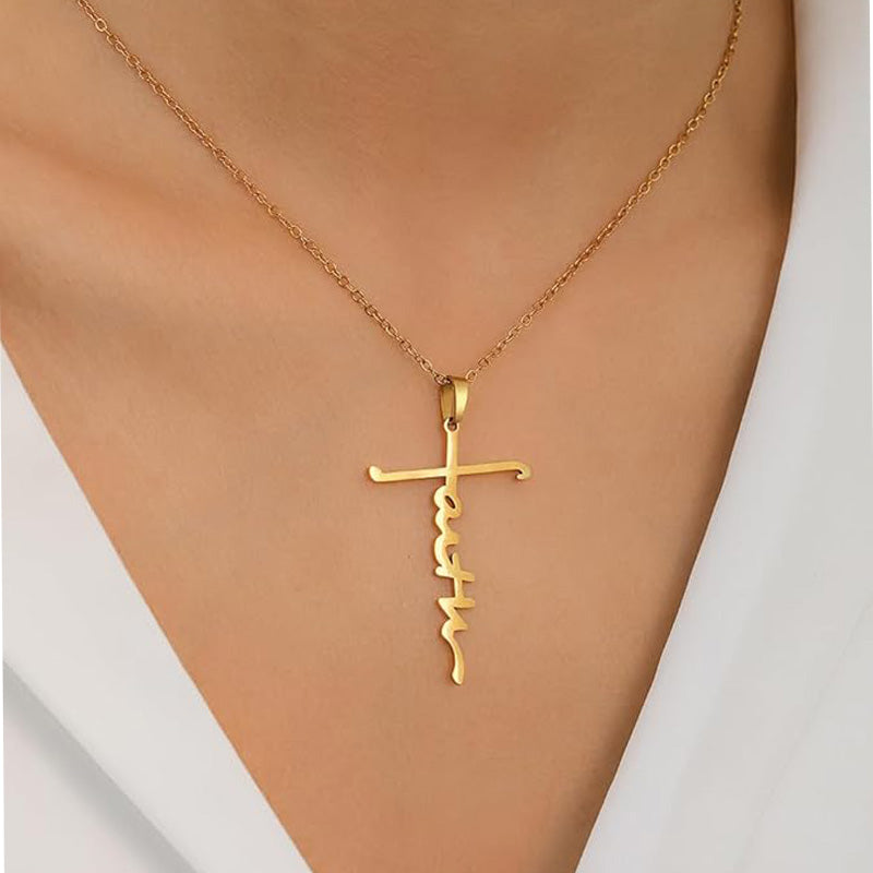 4-Piece Faith Cross Pendant Necklace Set - image 3