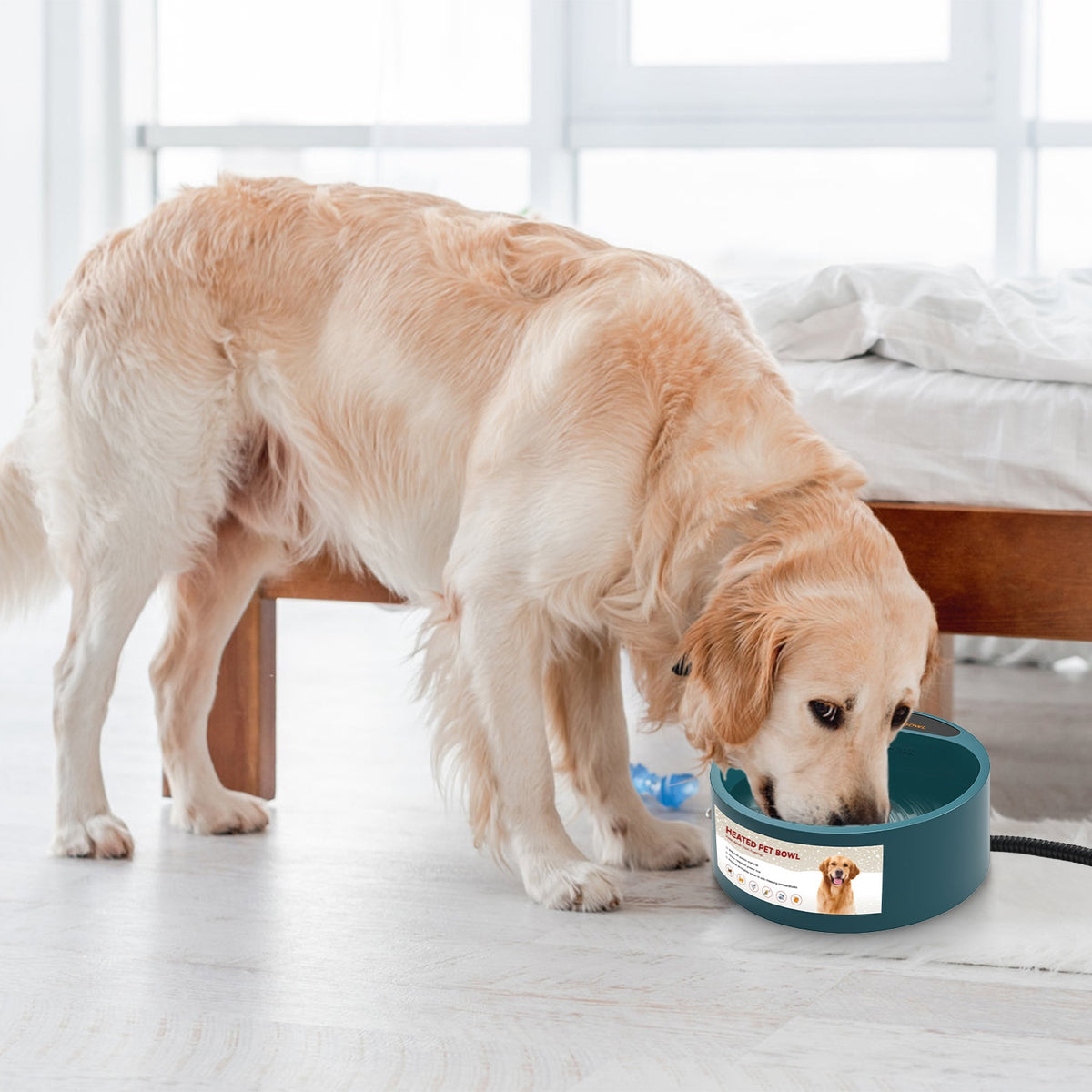 Heated Water Bowl For Dog Cat 74.4OZ Heating Water Dish IP67 Waterproo - image 1