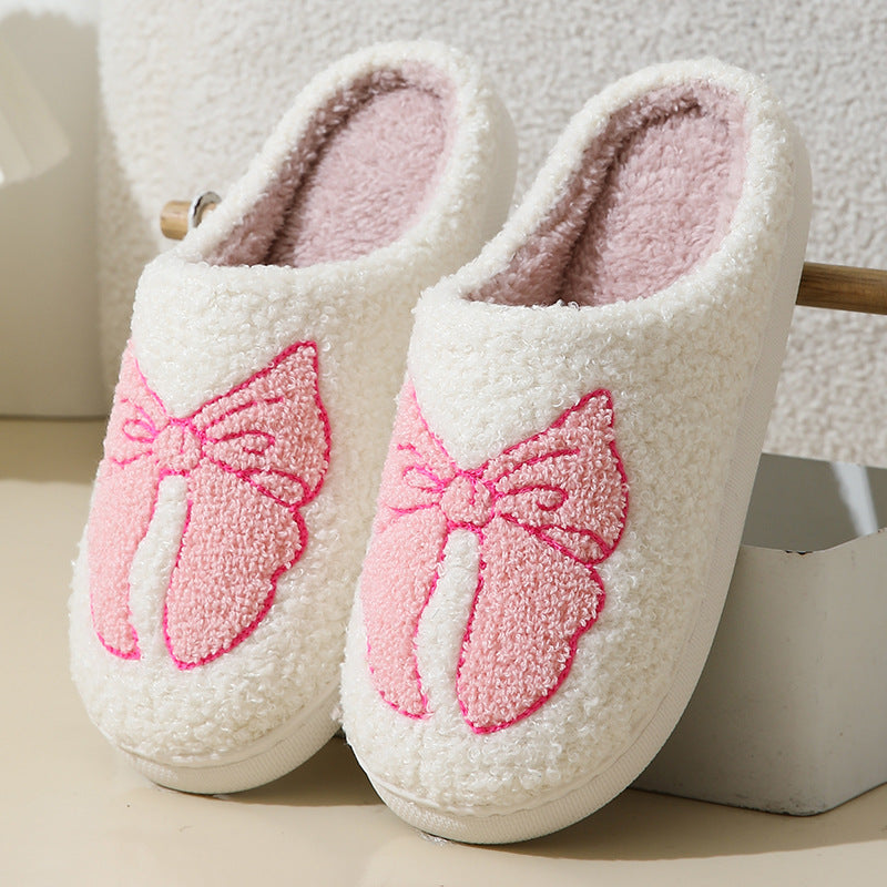 Cute Cartoon Bow Knot Cotton Slippers - image 1