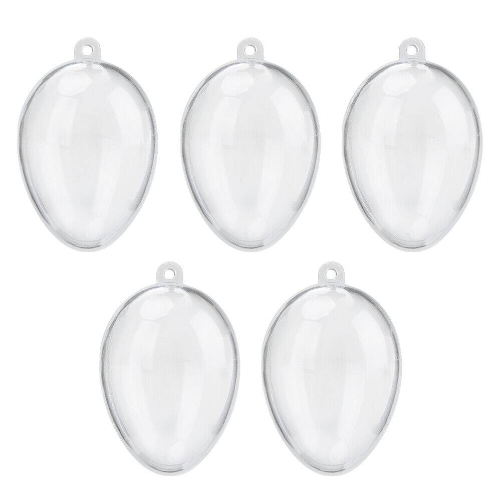 5 PCS Clear Plastic Christmas Balls Baubles Sphere Fillable Xmas Tree  - image 6